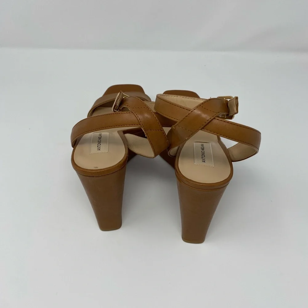Antonio Melani wedge platform sandal women 8.5 Brown minor scratches. New no box - Picture 5 of 8